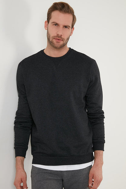 Raised Slim Fit Crew Neck Winter Sweat 5975001