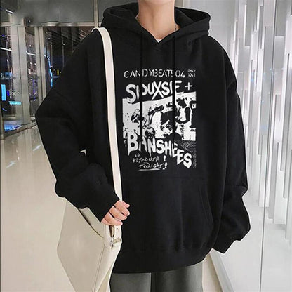 Siouxsie Banshees Printed Black Unisex Oversize Hooded Sweatshirt