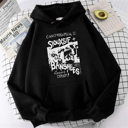 Siouxsie Banshees Printed Black Unisex Oversize Hooded Sweatshirt