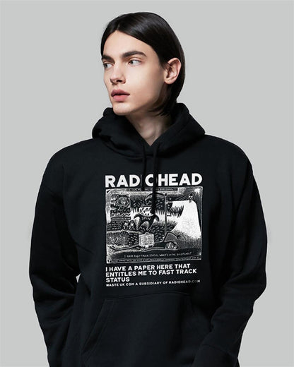 Radiohead Printed Black Unisex Oversize Hooded Sweatshirt