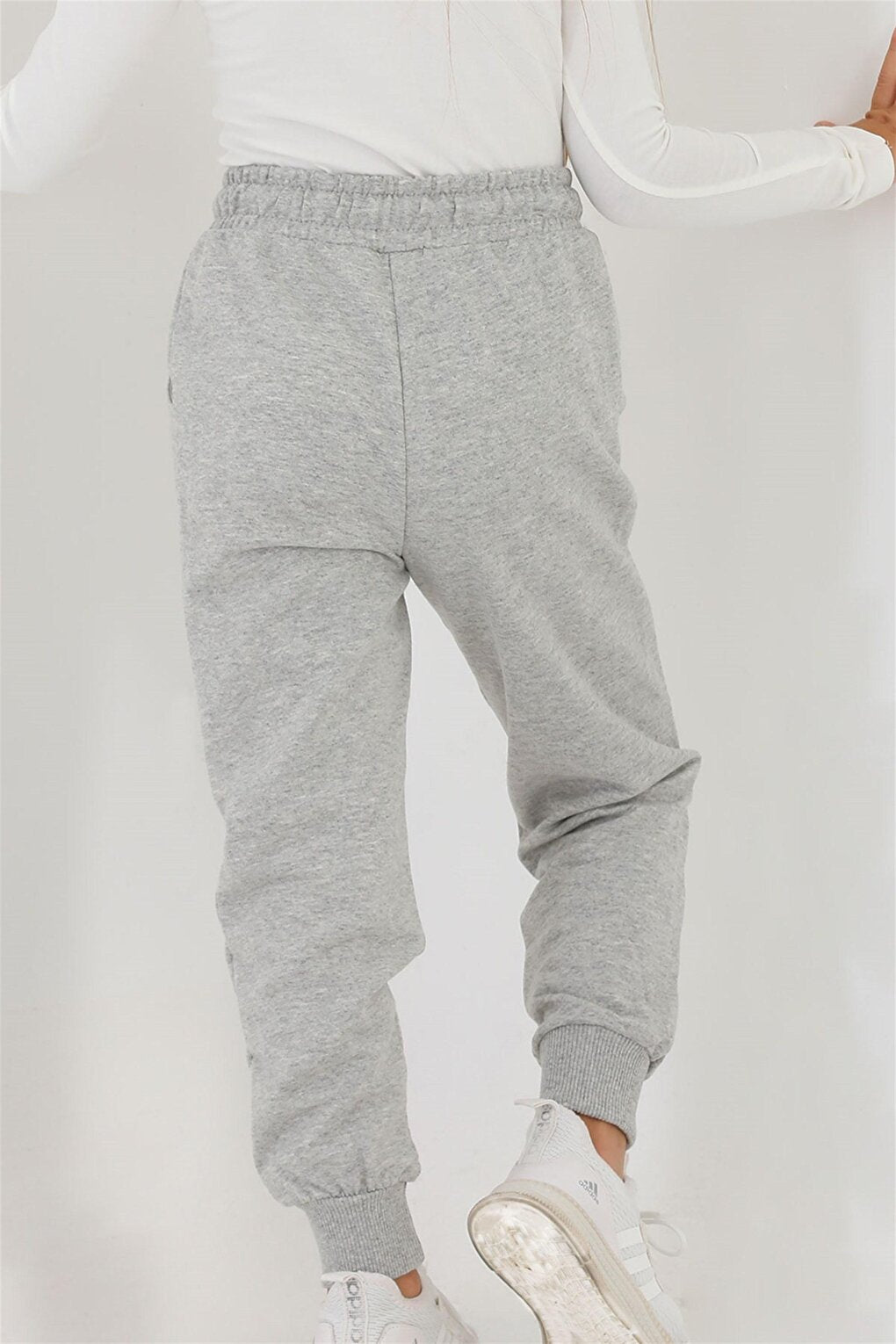 Girls' Gray Colored Pocket Girls You Are The Best Printed Sweatpants