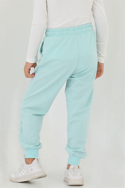 Girls' Mint Colored Pocket Girls You Are The Best Printed Sweatpants