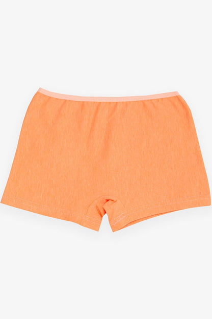 Girl's Boxer Curious Kitten Printed Neon Orange (Age 5-7)