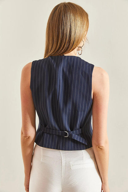 Women's Striped Woven Vest