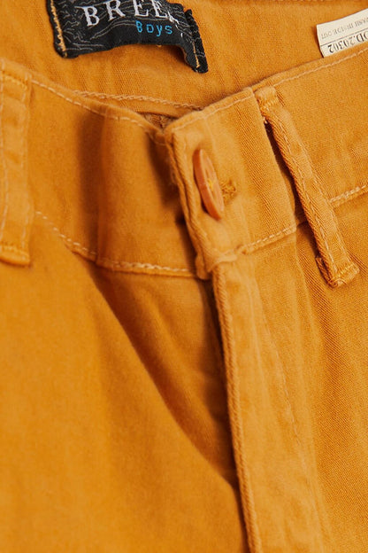 Boy's Capri Pocket Buttoned Mustard Yellow (Ages 8-14)