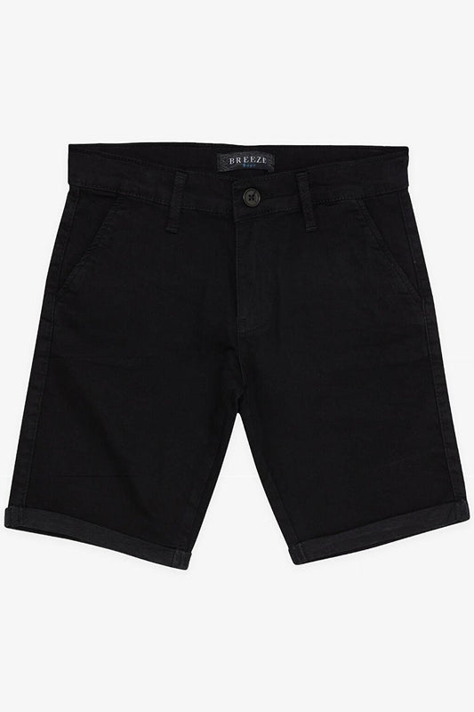 Boy's Capri Pocket Buttoned Black (Ages 8-14)