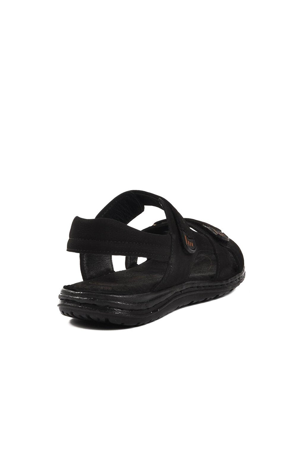 B15.186 Black Nubuck Inside and Outside Genuine Leather Men's Sandals