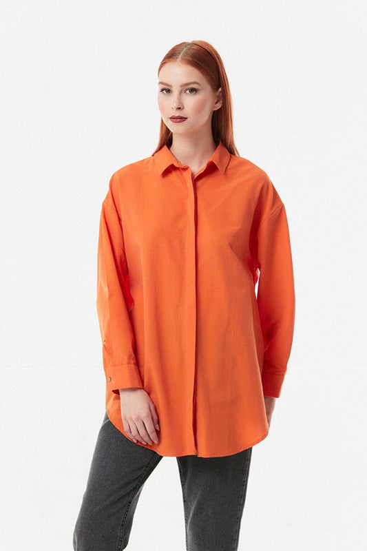 Basic Long Sleeve Oversize Shirt