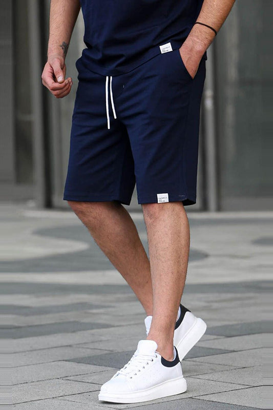 Navy Blue Basic Men's Shorts 6501