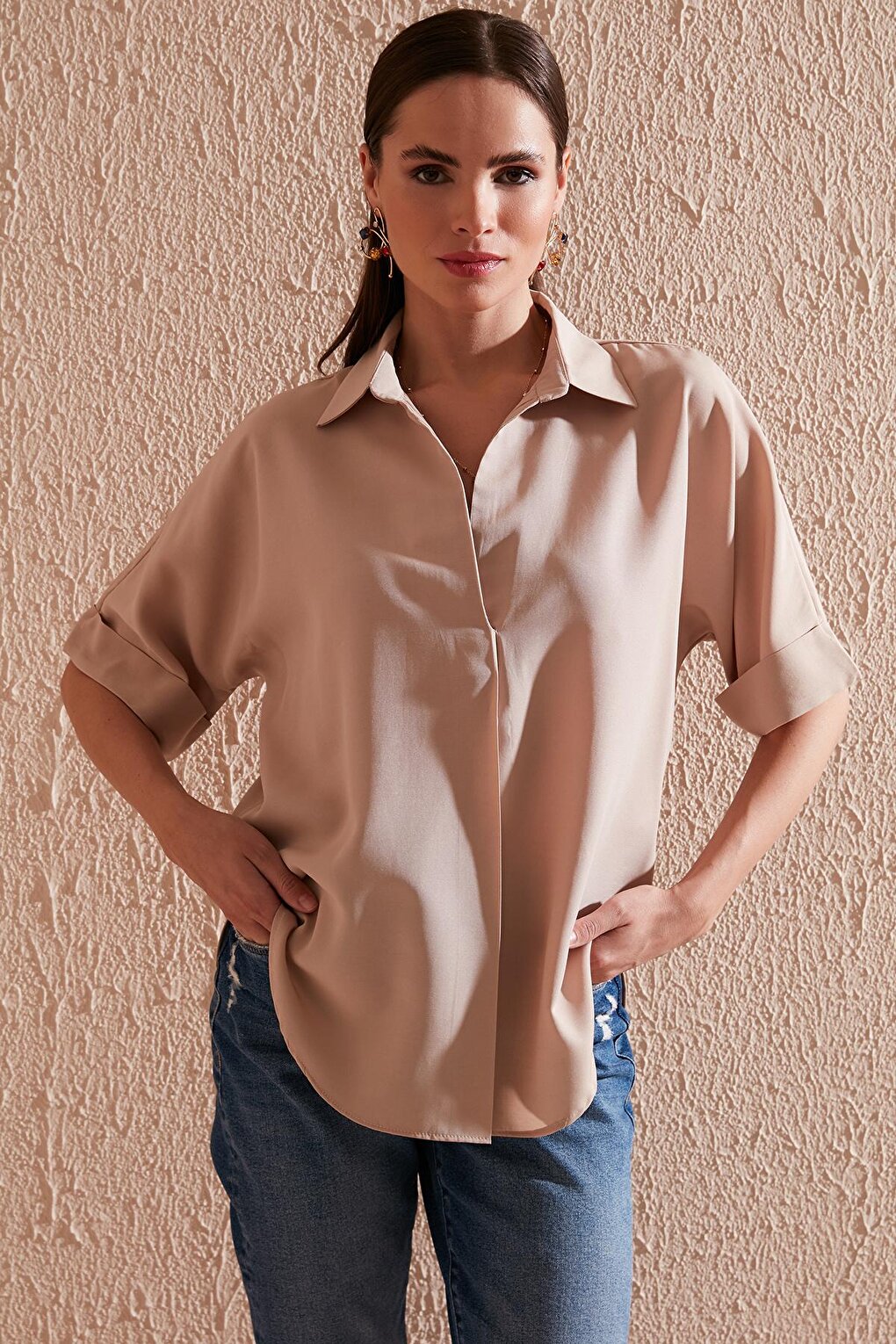 Cotton Oversize Short Sleeve Shirt 6234759