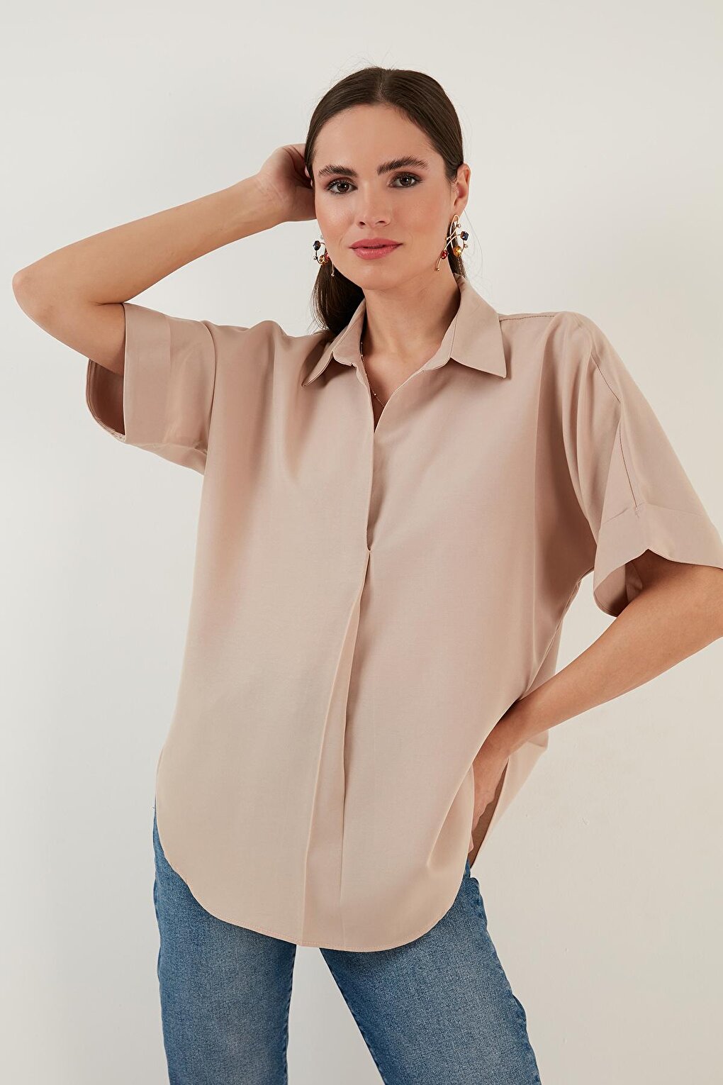 Cotton Oversize Short Sleeve Shirt 6234759