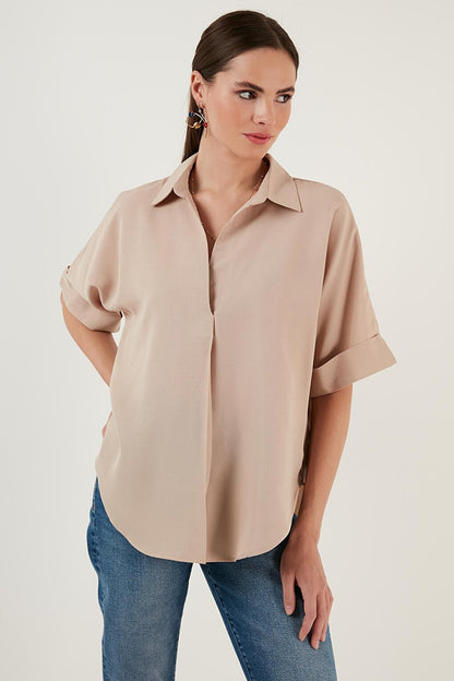 Cotton Oversize Short Sleeve Shirt 6234759