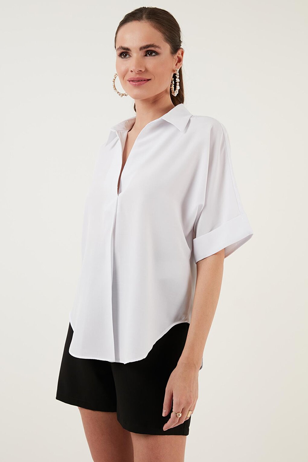 Cotton Oversize Short Sleeve Shirt 6234759