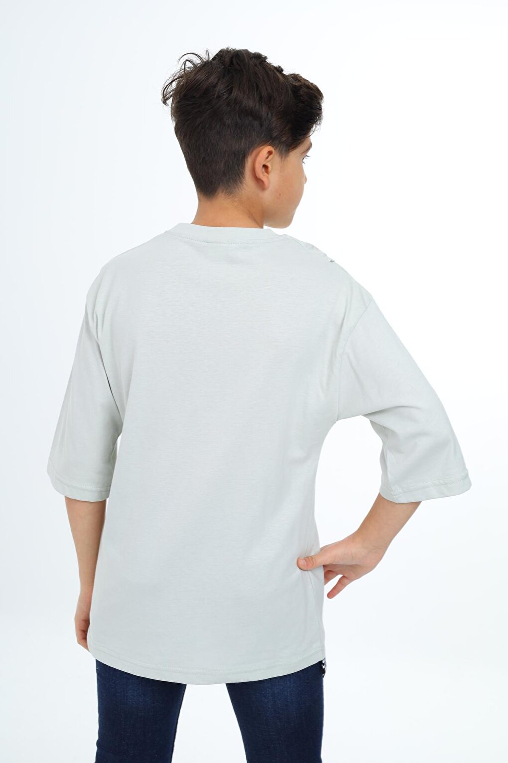 Boy's Pleat Detailed T-Shirt 9-14 Years Lx7065