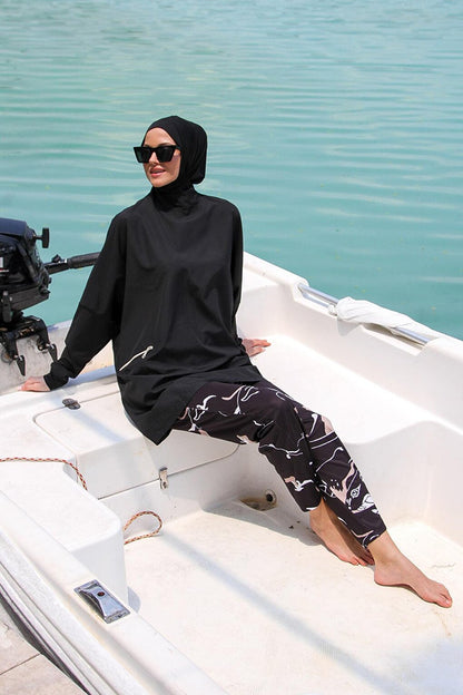 Black Full Covered Hijab Swimsuit M2274