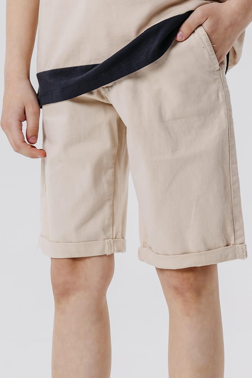 Boy's Capri Pocket Buttoned Beige (Ages 8-14)