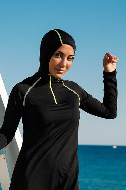 Black Fully Covered Hijab Swimsuit M2234