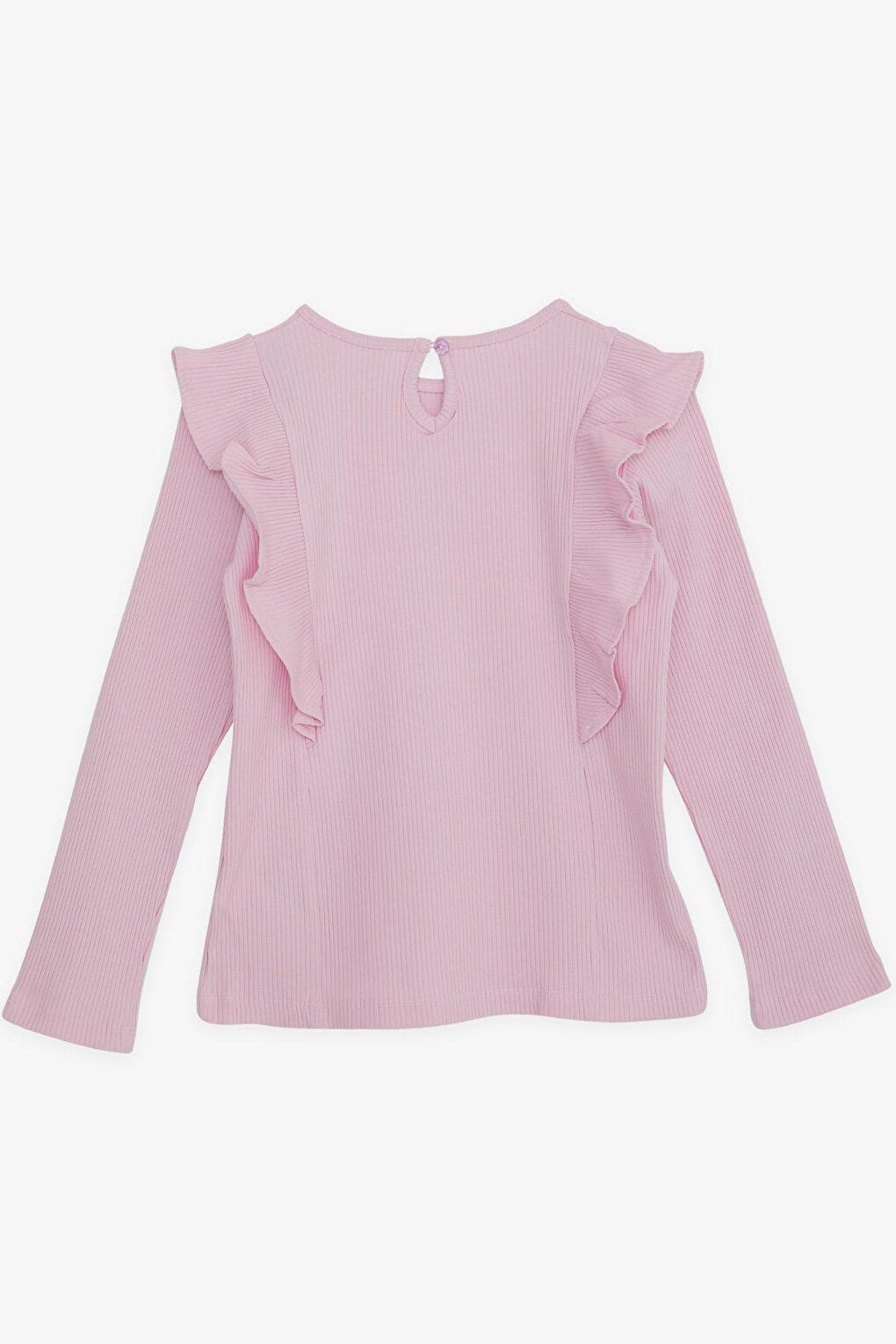 Girl's Long Sleeve Blouse Ruffled Pink (4-8 Years)