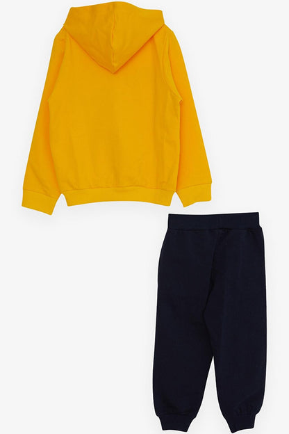 Boy's Tracksuit Set Yellow with Teddy Bear Print (Age 1.5-5)