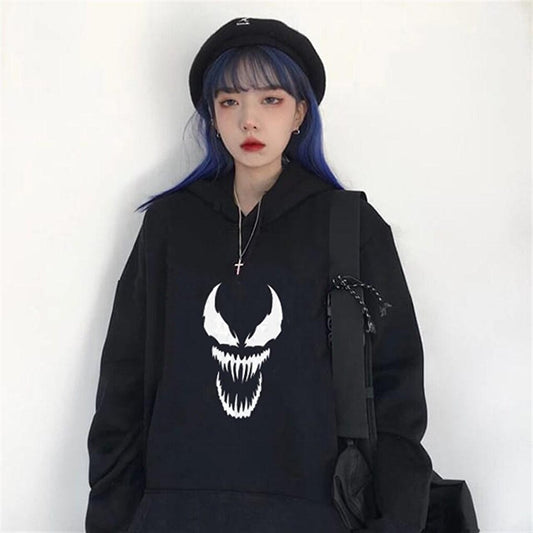 Touz Gothic Punisher Black Hooded Sweatshirt