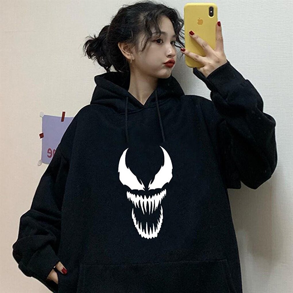 Touz Gothic Punisher Black Hooded Sweatshirt