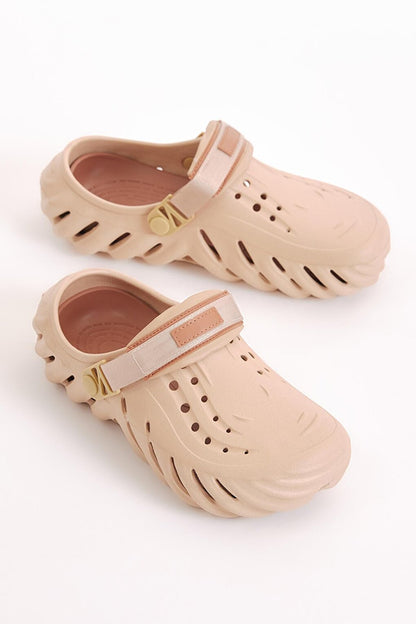 Men's Cream Spiral Sole Eva Slippers