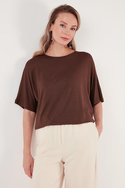 Crew Neck Oversize Flexible Textured 5864528blouse