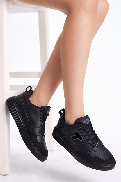 Unisex Black Smoked Comfortable Mold Poly Sole Lace-up Sneaker