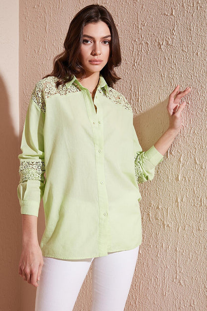 Guipure Cotton Comfortable Cut Summer Shirt 51442624