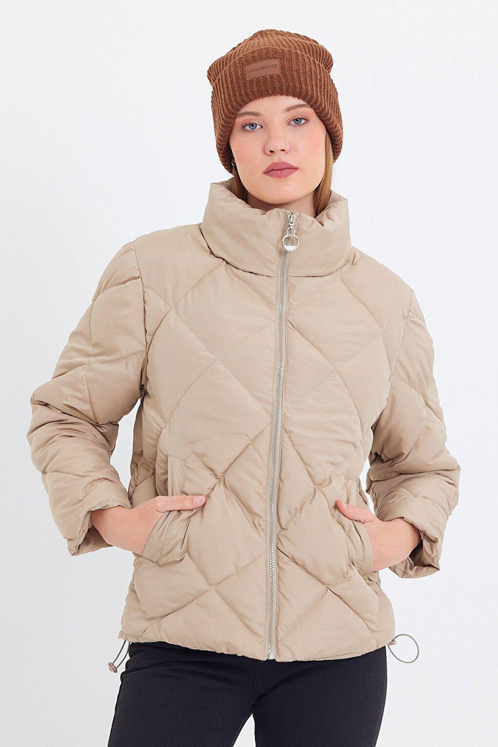 Comfortable Stand-Up Collar Puffer Jacket AD-K50424LNW