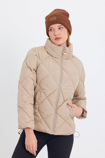 Comfortable Stand-Up Collar Puffer Jacket AD-K50424LNW