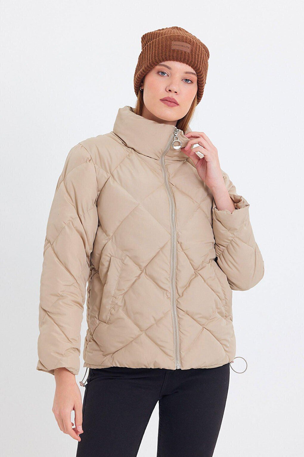 Comfortable Stand-Up Collar Puffer Jacket AD-K50424LNW