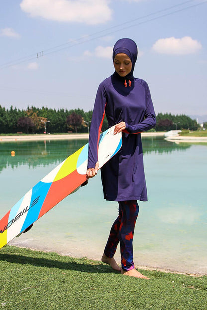 Navy Blue Fully Covered Hijab Swimsuit M2231