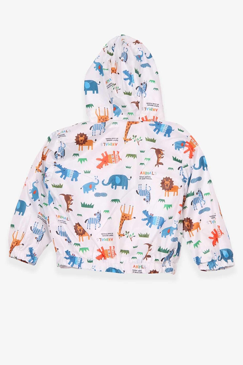 Baby Boy Raincoat Safari Animals Patterned White (1 Year Old)