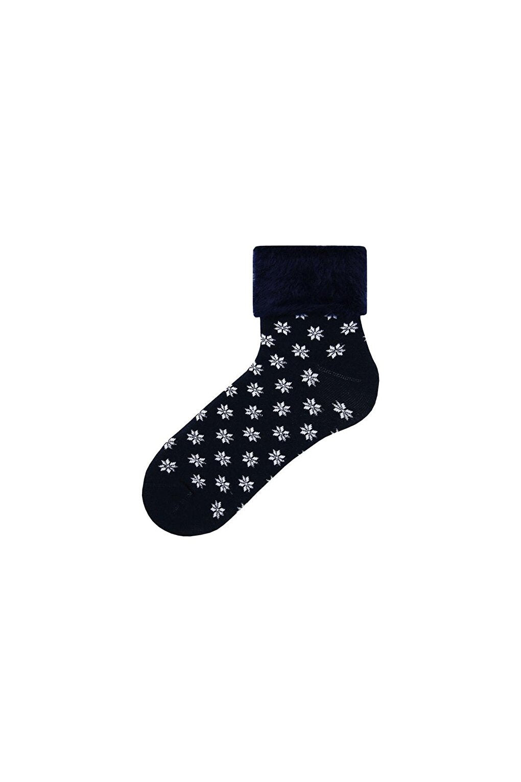 Fringed Snowflake Patterned Socket Towel Socks