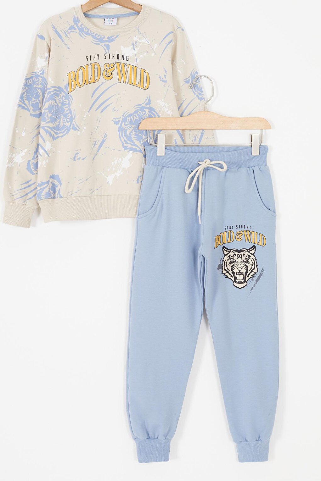 Blue Wild Tiger Printed Boy's Tracksuit 17428