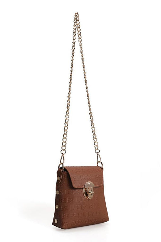 Patterned Chain Strap Women's Hand and Shoulder Bag