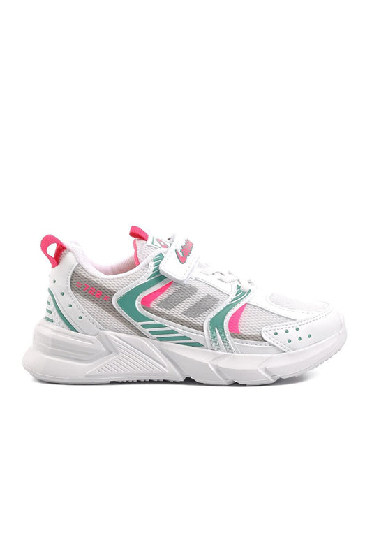 722Y-F White-Water Green Children's Sports Shoes