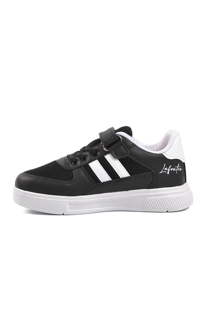 715Y-F Black-White Mesh Children's Sports Shoes