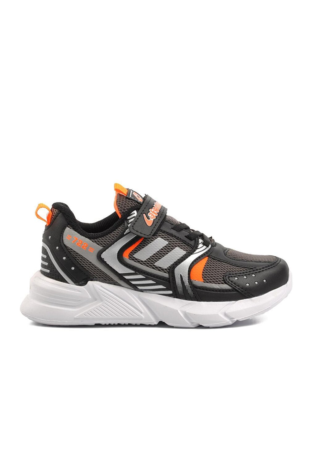 722Y-F Black-Smoked-Orange Children's Sports Shoes