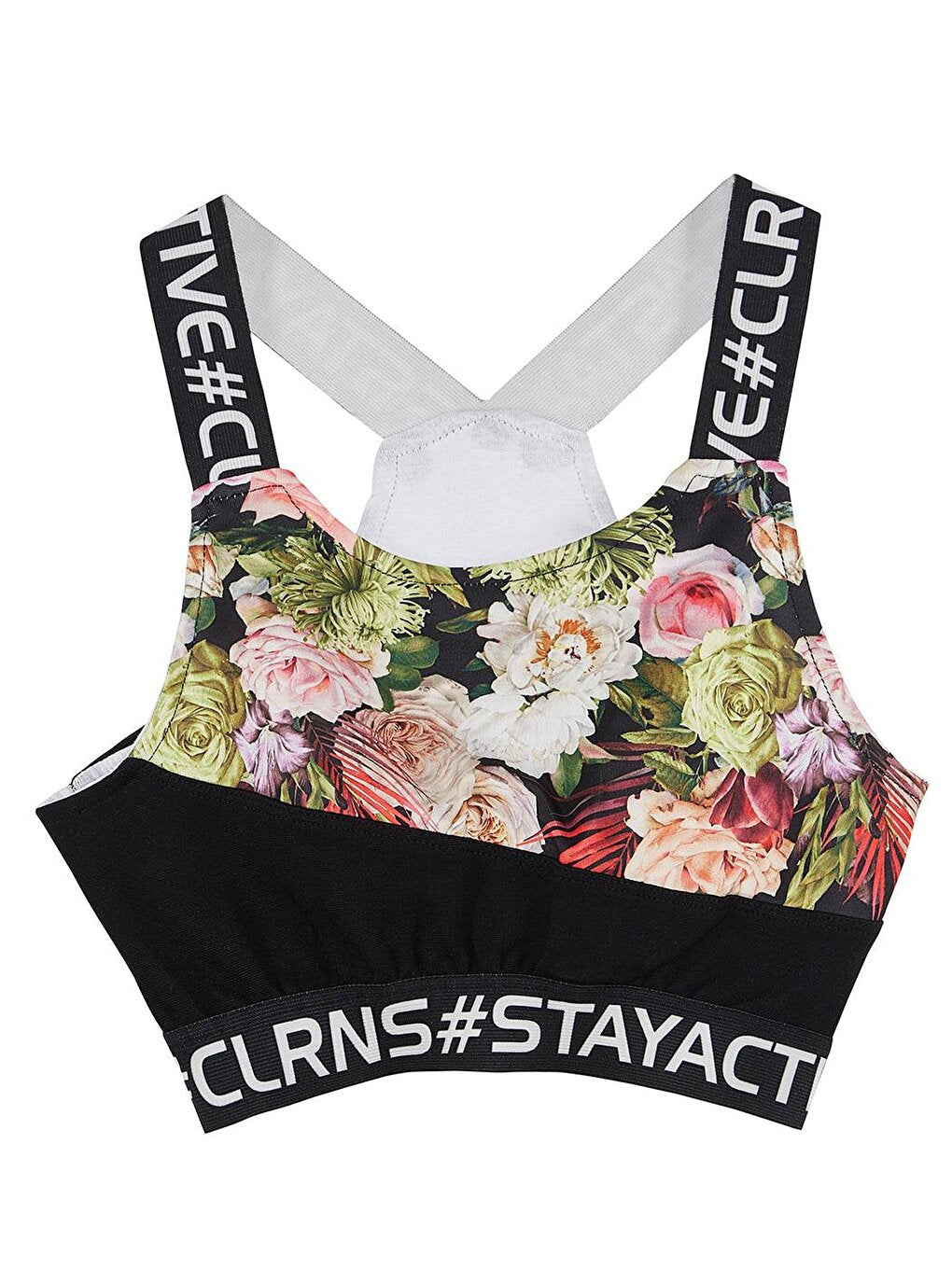 Modern Romance Patterned Sports Crop Tank Top