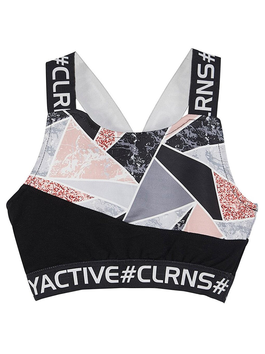 Modern Romance Patterned Sports Crop Tank Top