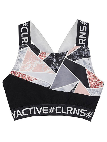 Modern Romance Patterned Sports Crop Tank Top