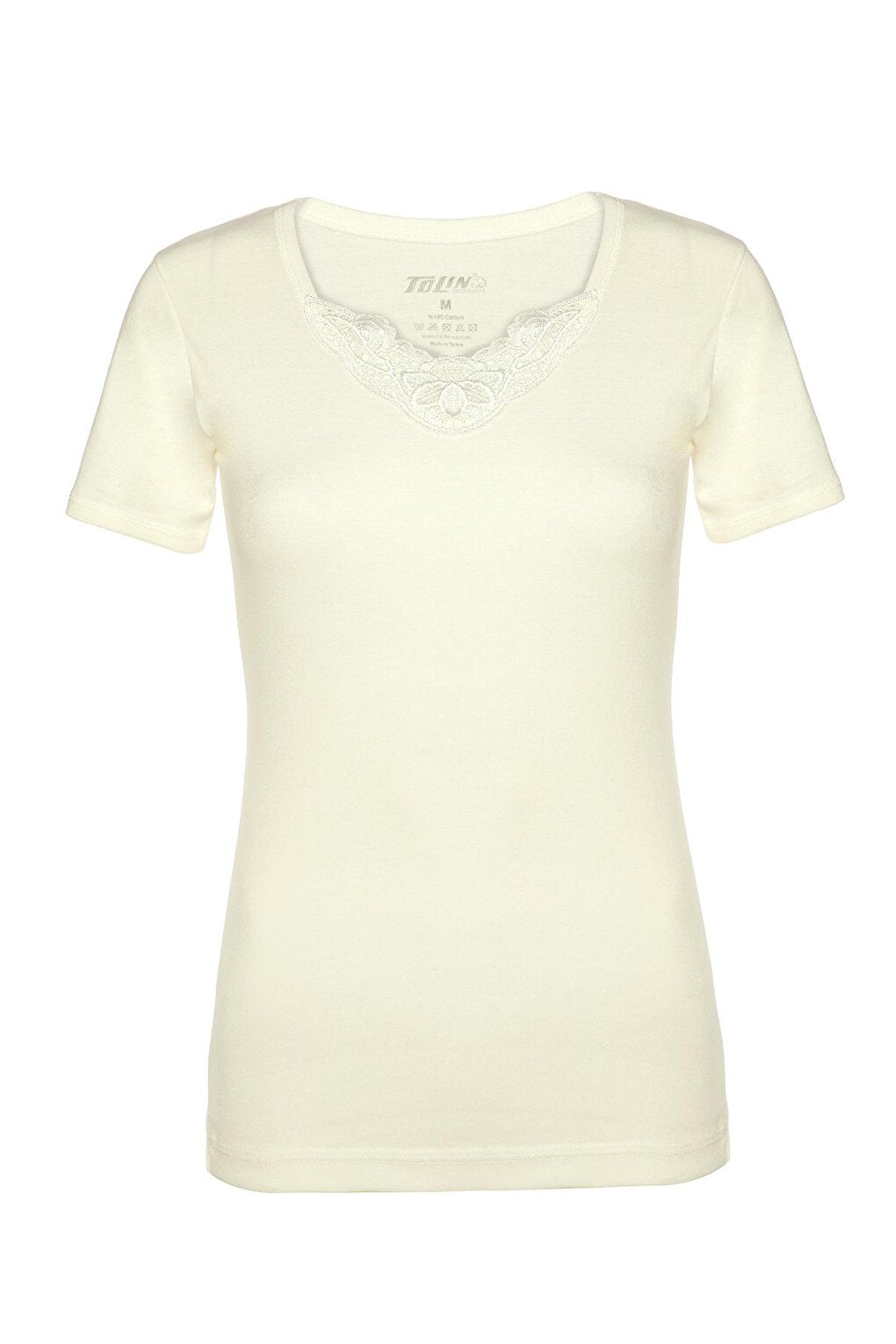 V-Neck Short Sleeve Women's Cotton Undershirt 322