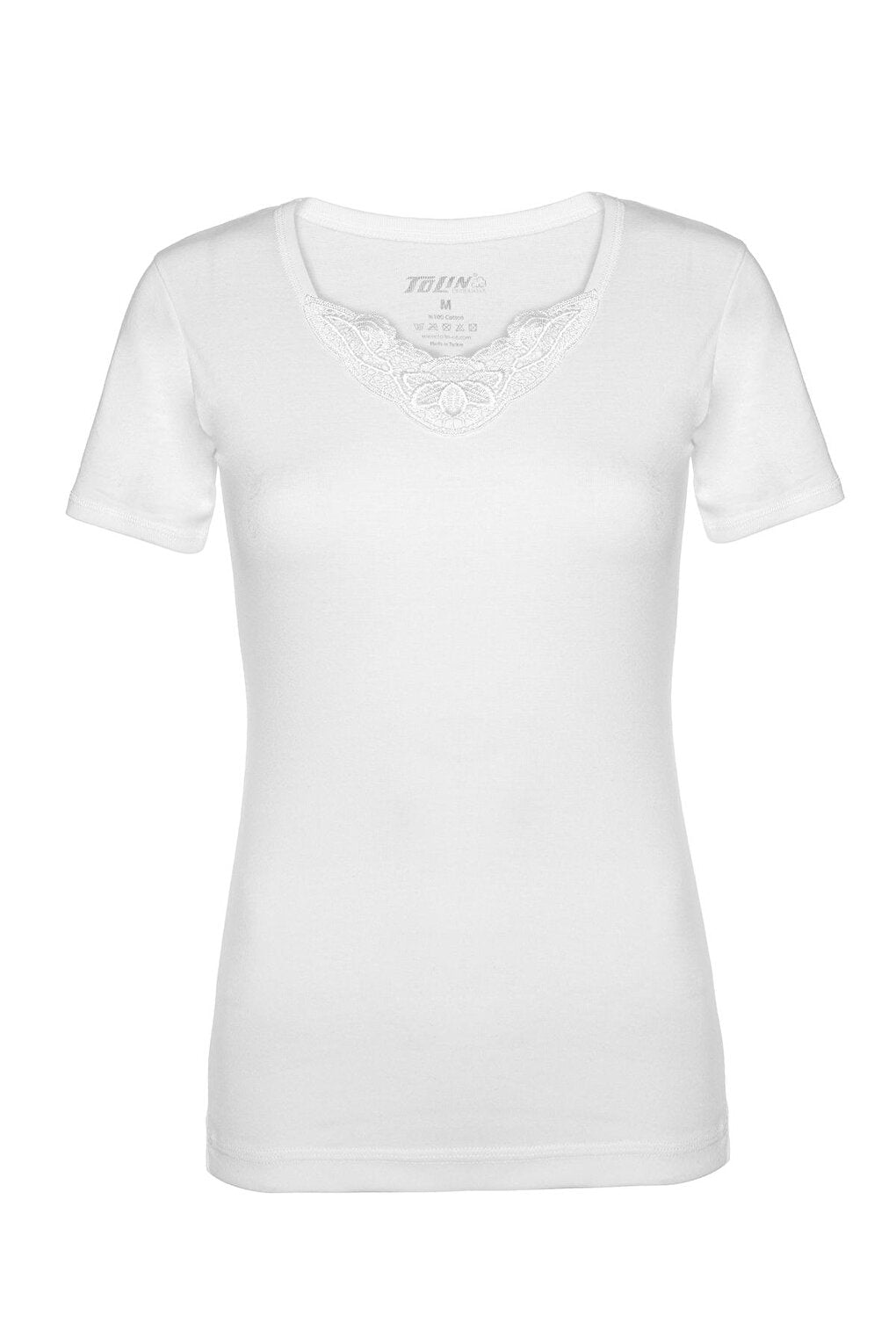 V-Neck Short Sleeve Women's Cotton Undershirt 322