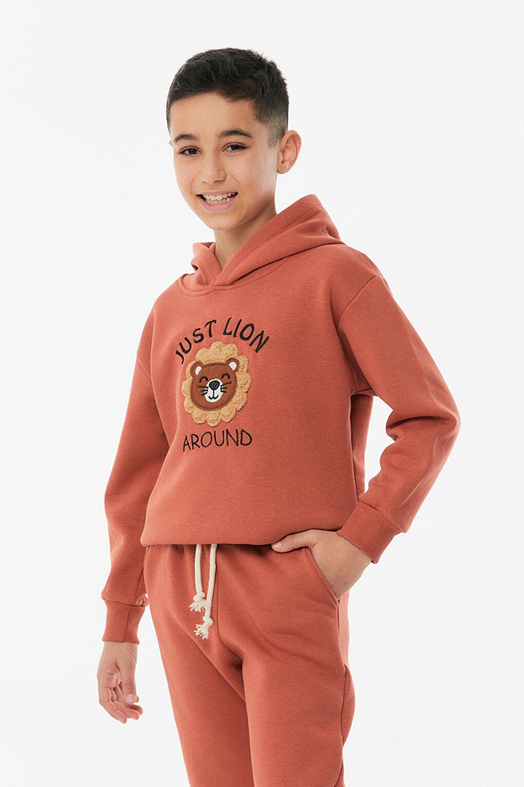 Embroidered Sweatshirt Boys' Tracksuit Set