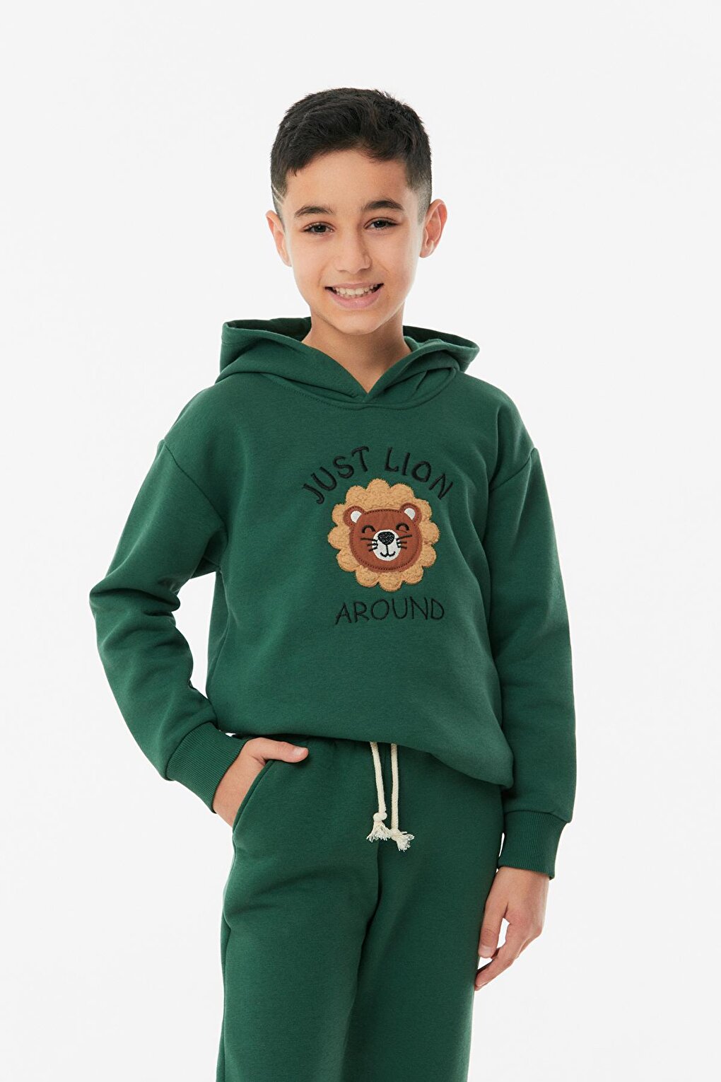 Embroidered Sweatshirt Boys' Tracksuit Set