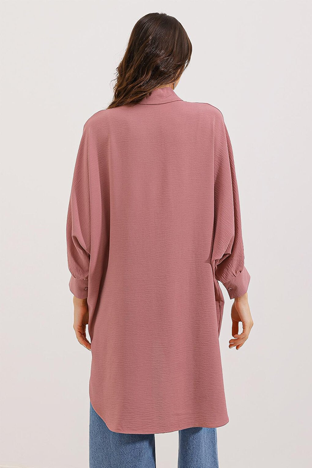 5914 Oversize Shirt Tunic - Dusty Rose