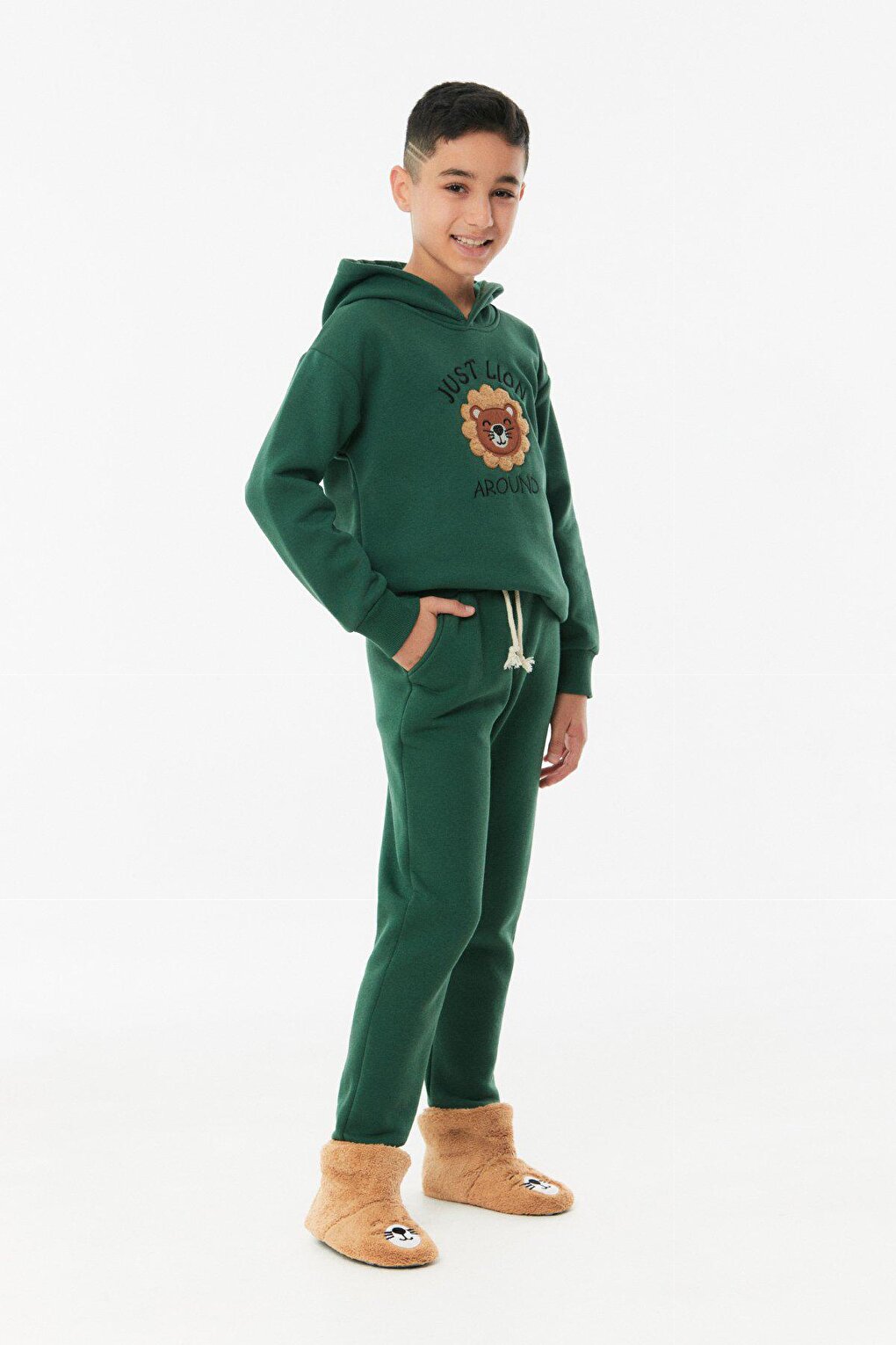 Embroidered Sweatshirt Boys' Tracksuit Set