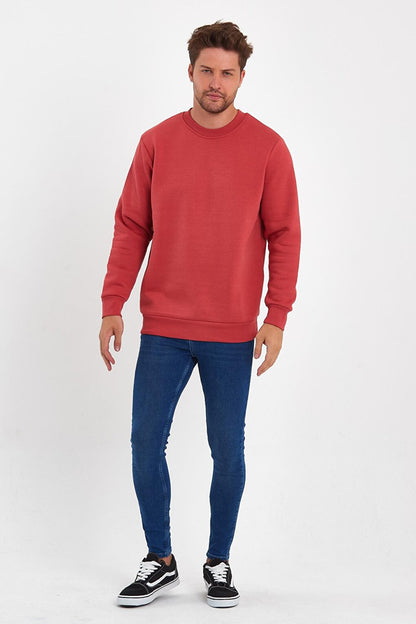 3 Thread Raised Crew Neck Men's Sweatshirt